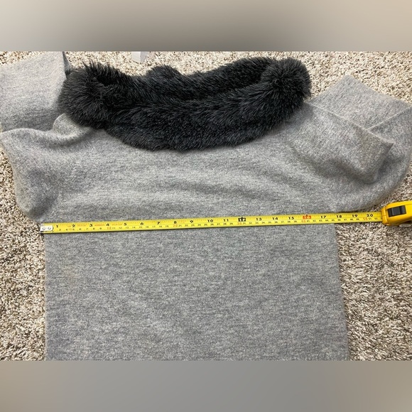 Garnet Hill Lambswool Angora Rabbit Hair Sweater Gray Women’s Medium - Picture 6 of 13